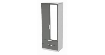 Camden Tall 2ft6in 2 Drawer Mirror Wardrobe