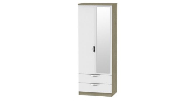 Welcome Camden Tall 2ft6in 2 Drawer Mirror Wardrobe