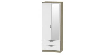 Camden Tall 2ft6in 2 Drawer Mirror Wardrobe