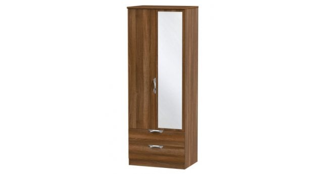 Welcome Camden Tall 2ft6in 2 Drawer Mirror Wardrobe