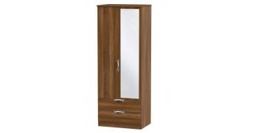 Camden Tall 2ft6in 2 Drawer Mirror Wardrobe