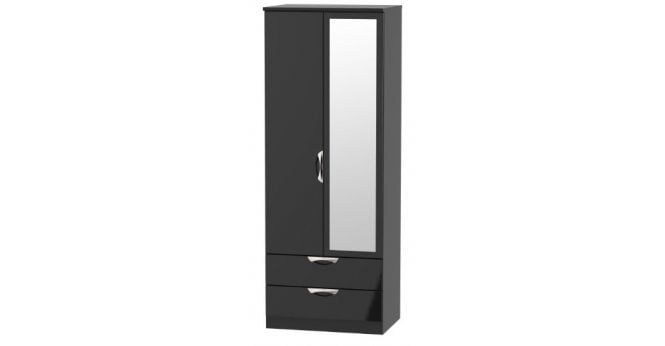 Welcome Camden Tall 2ft6in 2 Drawer Mirror Wardrobe