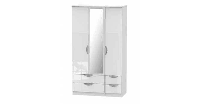 Welcome Camden Tall Triple 2 Drawer Mirror + Drawer Wardrobe