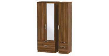 Camden Tall Triple 2 Drawer Mirror + Drawer Wardrobe