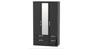 Camden Tall Triple 2 Drawer Mirror + Drawer Wardrobe