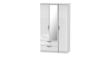 Camden Tall Triple 2 Drawer Mirror Wardrobe