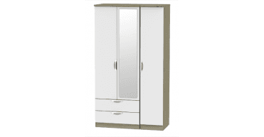 Camden Tall Triple 2 Drawer Mirror Wardrobe