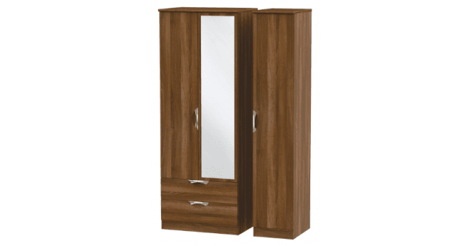 Welcome Camden Tall Triple 2 Drawer Mirror Wardrobe