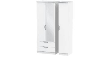 Camden Tall Triple 2 Drawer Mirror Wardrobe