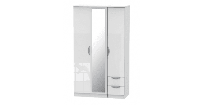 Welcome Camden Tall Triple Mirror + Drawer Wardrobe