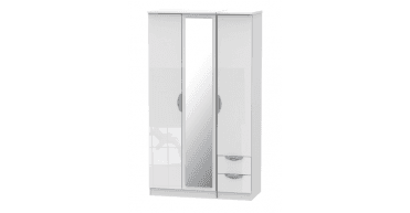 Camden Tall Triple Mirror + Drawer Wardrobe