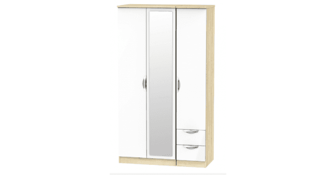 Welcome Camden Tall Triple Mirror + Drawer Wardrobe