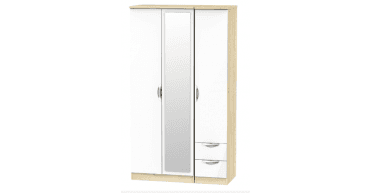 Camden Tall Triple Mirror + Drawer Wardrobe