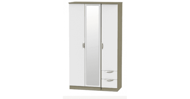 Welcome Camden Tall Triple Mirror + Drawer Wardrobe
