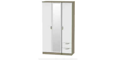 Camden Tall Triple Mirror + Drawer Wardrobe