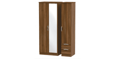 Camden Tall Triple Mirror + Drawer Wardrobe
