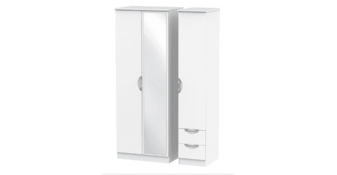 Welcome Camden Tall Triple Mirror + Drawer Wardrobe