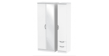 Camden Tall Triple Mirror + Drawer Wardrobe