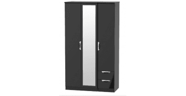 Camden Tall Triple Mirror + Drawer Wardrobe