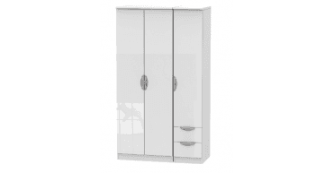 Camden  Tall Triple Plain + Drawer Wardrobe