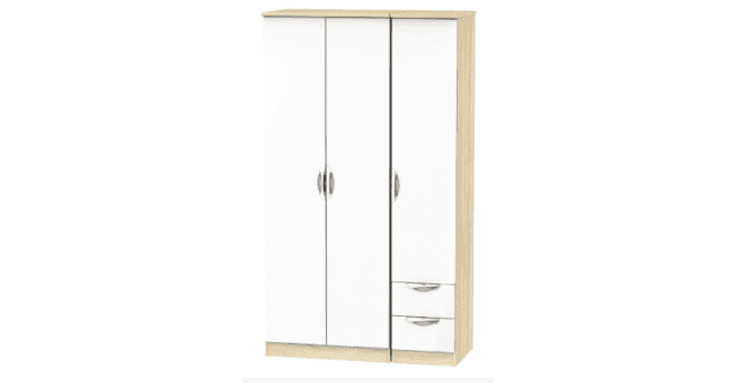 Welcome Camden  Tall Triple Plain + Drawer Wardrobe