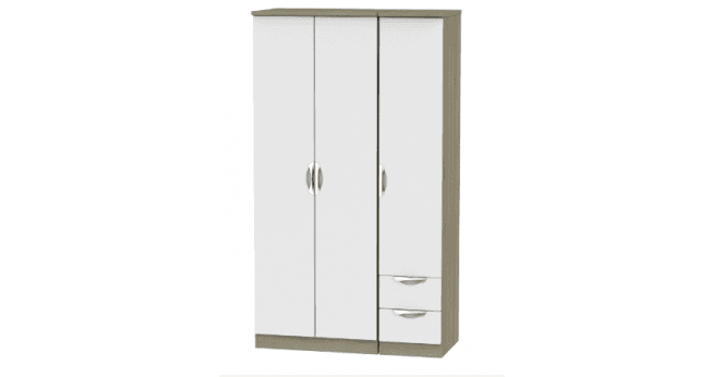 Welcome Camden  Tall Triple Plain + Drawer Wardrobe
