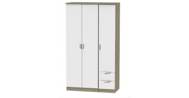 Camden  Tall Triple Plain + Drawer Wardrobe