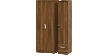 Camden  Tall Triple Plain + Drawer Wardrobe