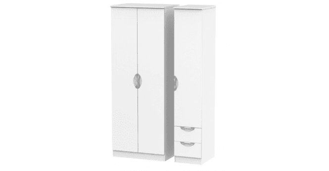 Welcome Camden  Tall Triple Plain + Drawer Wardrobe