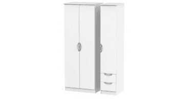 Camden  Tall Triple Plain + Drawer Wardrobe