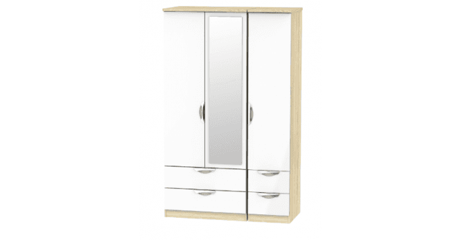 Welcome Camden Triple 2 Drawer Mirror + Drawer Wardrobe