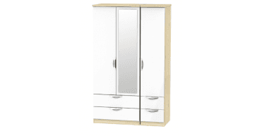 Camden Triple 2 Drawer Mirror + Drawer Wardrobe