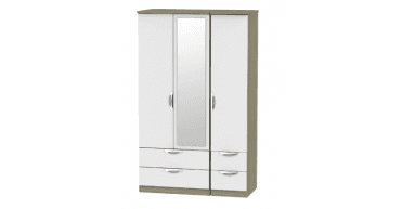 Camden Triple 2 Drawer Mirror + Drawer Wardrobe