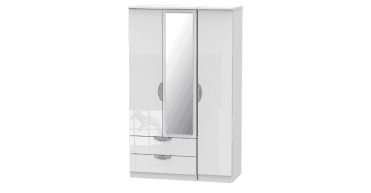 Camden Triple 2 Drawer Mirror Wardrobe