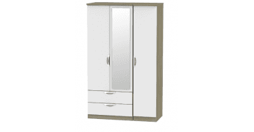Camden Triple 2 Drawer Mirror Wardrobe
