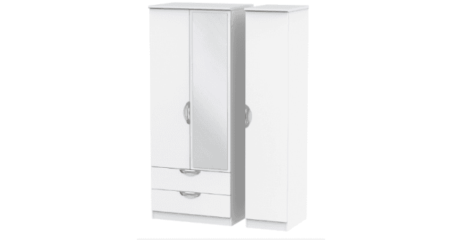 Welcome Camden Triple 2 Drawer Mirror Wardrobe