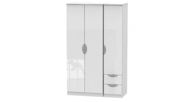 Welcome Camden Triple Plain + Drawer Wardrobe