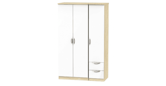 Welcome Camden Triple Plain + Drawer Wardrobe