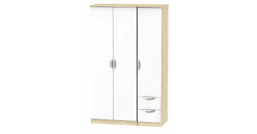 Camden Triple Plain + Drawer Wardrobe