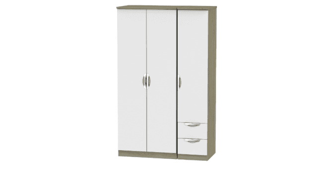 Welcome Camden Triple Plain + Drawer Wardrobe