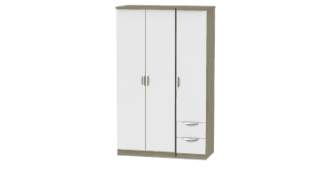 Camden Triple Plain + Drawer Wardrobe