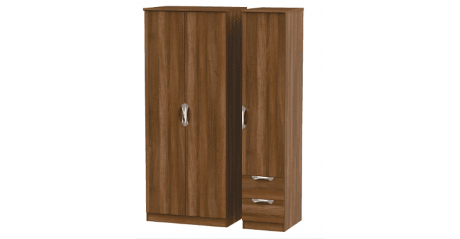 Welcome Camden Triple Plain + Drawer Wardrobe