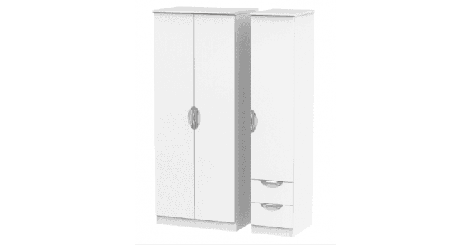 Welcome Camden Triple Plain + Drawer Wardrobe