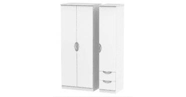 Camden Triple Plain + Drawer Wardrobe