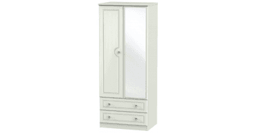 Crystal 2ft6in 2 Drawer Mirror Wardrobe