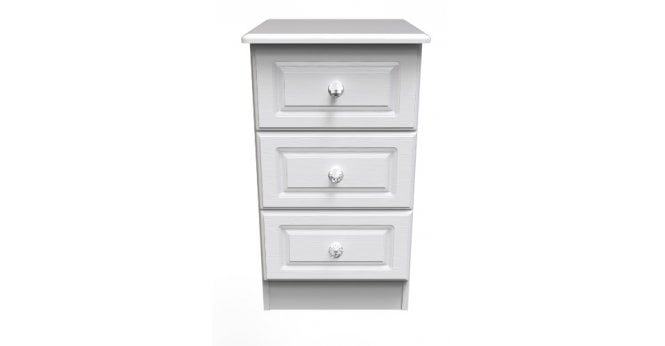 Crystal 3 Drawer Bedside Cabinet