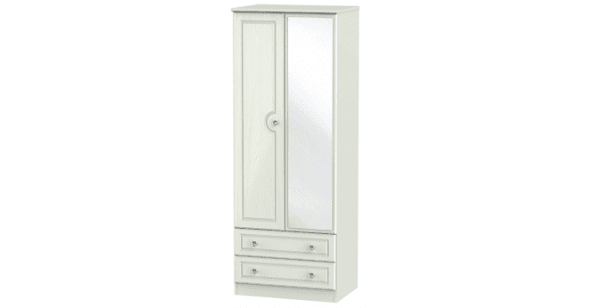 Welcome Crystal Tall 2ft6in 2 Drawer Mirror Wardrobe