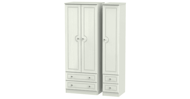 Welcome Crystal Tall Triple 2 Drawer + Drawer Wardrobe