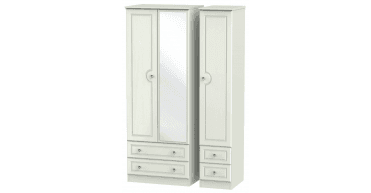 Crystal Tall Triple 2 Drawer Mirror + Drawer Wardrobe