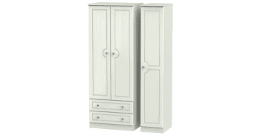 Crystal Tall Triple 2 Drawer Wardrobe